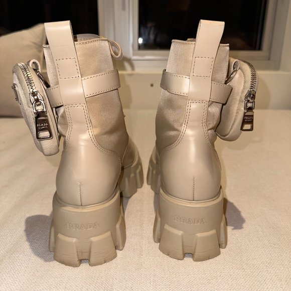 PRADA - Monolith leather and Re-Nylon boots with pouch - Picture 4 of 12
